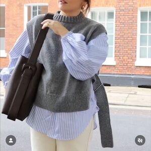 The Knotty Ones Grey Wool Dickey Size L